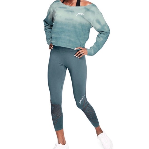 Victoria Secret Pink Tie Dye Cropped Crew - Picture 4 of 14